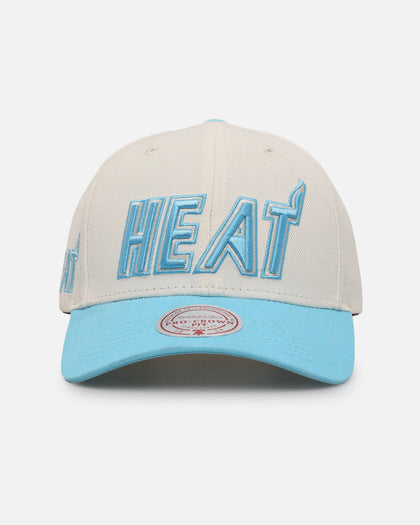 Mitchell & Ness Miami Heat 'Sky Blue' Pro Crown Snapback White Cream/Blue