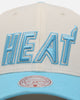 Mitchell & Ness Miami Heat 'Sky Blue' Pro Crown Snapback White Cream/Blue