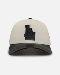 New Era Los Angeles Dodgers 'Leather Visor' 9FORTY A-Frame Snapback Chrome White/Black