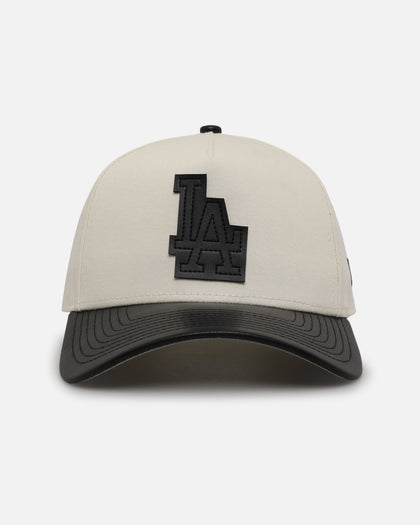New Era Los Angeles Dodgers 'Leather Visor' 9FORTY A-Frame Snapback Chrome White/Black