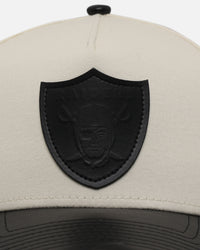 New Era Las Vegas Raiders 'Leather Visor' 9FORTY A-Frame Snapback Chrome White/Black
