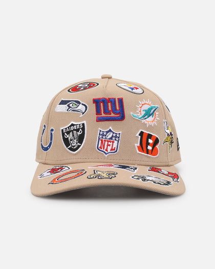New Era NFL 'All Over Leagues' 9FORTY A-Frame Snapback Camel