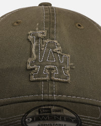 New Era Los Angeles Dodgers 'Frayed' 9TWENTY Strapback Green Med