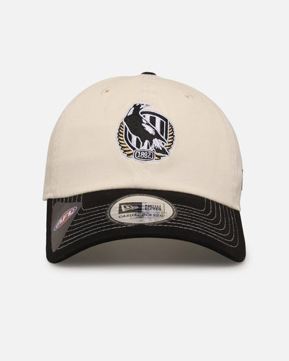 New Era Collingwood Magpies 'AFL 2025 2 Tone' Casual Classic Strapback Chrome White