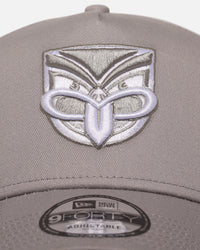 New Era New Zealand Warriors 'NRL Grey & White' 9FORTY A-Frame Snapback Gray