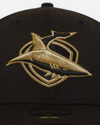 New Era Cronulla Sutherland Sharks '2025 NRL Vegas Round' 9SEVENTY Stretch Snapback Black/Gold