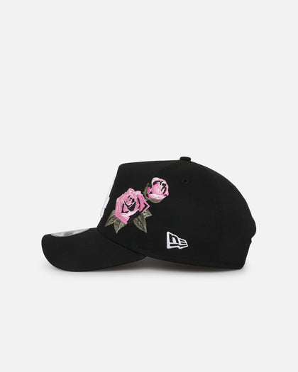 New Era Los Angeles Dodgers 'Pink Rose Embroidery' 9FORTY A-Frame Snapback Black/Pink