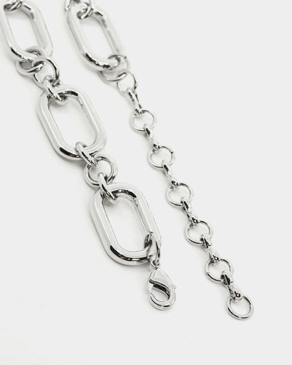 Raising Hell Women's Thick Link Chain Iced White Gold