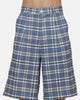 Carre Heritage Pleated Shorts Blue-plaid