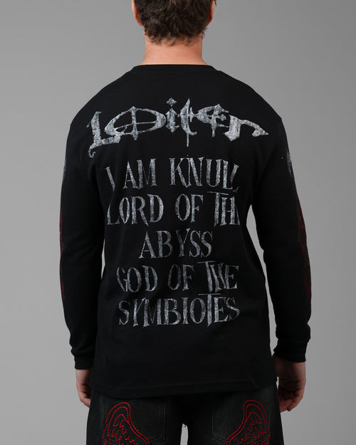 Loiter Marvel Knull Long Sleeve Waffle T-Shirt Black