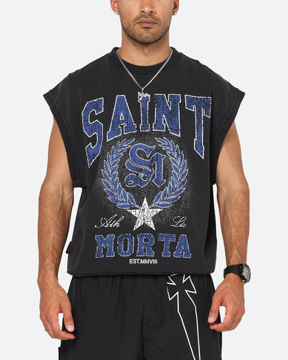 Saint Morta Divine League Cut Off Sweater Washed Black