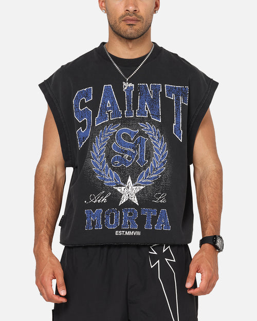Saint Morta Divine League Cut Off Sweater Washed Black