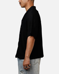 Banx Signature Waffle Button Up Shirt Black
