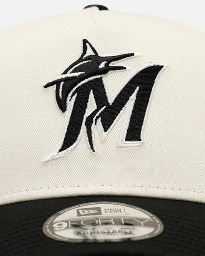 New Era Miami Marlins 'Easy Chrome Black' 9FORTY A-Frame Snapback Chrome/Black