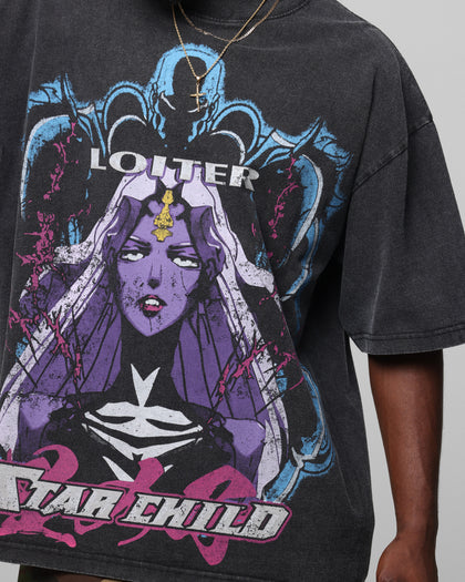 Loiter Midnight Widow Vintage T-Shirt Washed Black