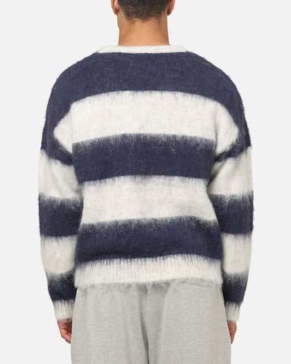 Majestic Athletic New York Yankees Block Stripe Knit Jumper Vintage White