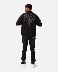 Saint Morta Lovely Bones Short Sleeve Linen Shirt Black