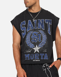 Saint Morta Divine League Cut Off Sweater Washed Black