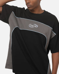 Carre Athletic Panel Crew T-Shirt Washed Black