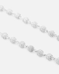 Saint Morta 4mm Iced Ball Chain White Gold