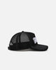 S Double Mid-Block Curved Peak Trucker Strapback Black