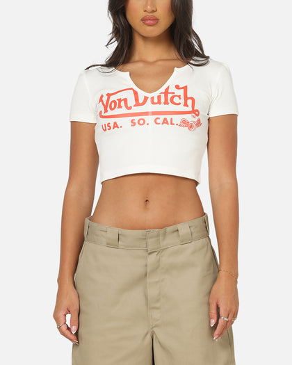 Von Dutch Women's Cropped T-Shirt White