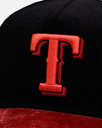 New Era Texas Rangers 'Velvet Cord Certified Lover' 9FORTY A-Frame Premium Corduroy Snapback Black