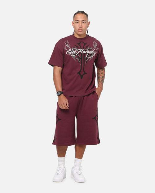 Ed Hardy Trinity Baggy Sweat Shorts Plum