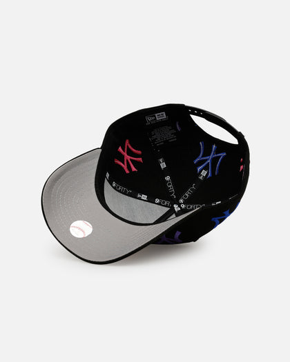 New Era New York Yankees 'Dancing Logos' 9FORTY A-Frame Snapback Black
