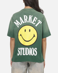 Market Smiley Lockup T-Shirt Dark Green