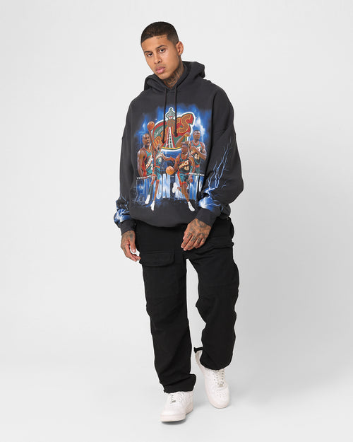 Mitchell & Ness Seattle SuperSonics Gary Payton and Shawn Kemp Strike Hoodie Faded Black