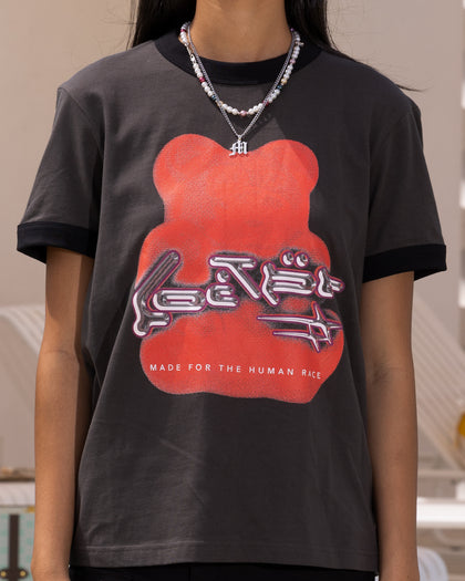 Loiter Gummy Ringer T-Shirt Charcoal