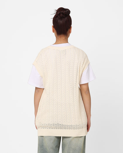 X-Girl Women's Crochet Vest Off White