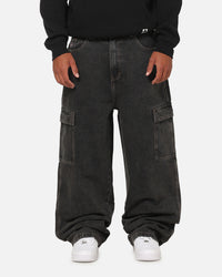 X-Large Baggy Cargo Bull Denim 91 Pants Black