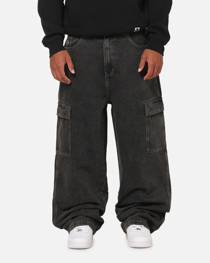 X-Large Baggy Cargo Bull Denim 91 Pants Black