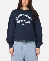 Tommy Jeans Women's TJW Varsity Crewneck Dark Night Navy