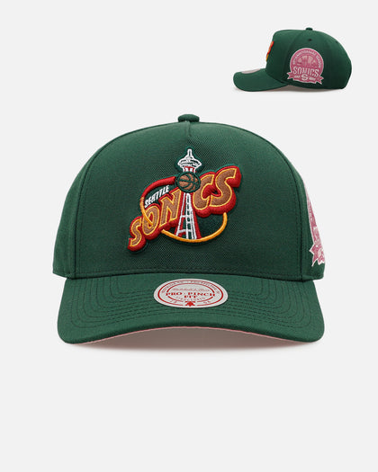 Mitchell & Ness Seattle Supersonics 'Pink Side Patch' Pro Pinch Snapback Official Team Color