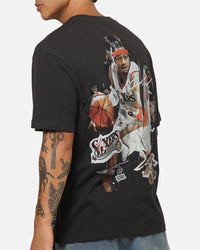 Mitchell & Ness Philadelphia 76ers Allen Iverson Ripped Player T-Shirt Washed Black