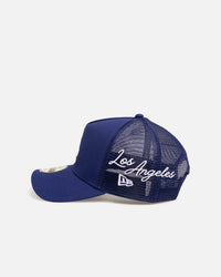 New Era Los Angeles Dodgers 9FORTY A-Frame Trucker Snapback Dark Blue