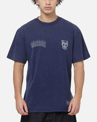 Bleacher Athletic New Zealand Warriors NRL Attrition Washed T-Shirt Blue