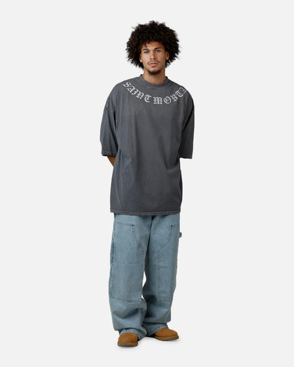 Saint Morta Barbaric Mock Neck T-Shirt Washed Charcoal