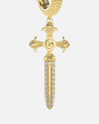Guess Mainline Rebel Knight Dagger Crystal Earring Gold