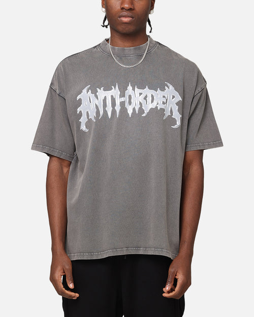 The Anti Order New Dawn Mock Neck T-Shirt Washed Charcoal