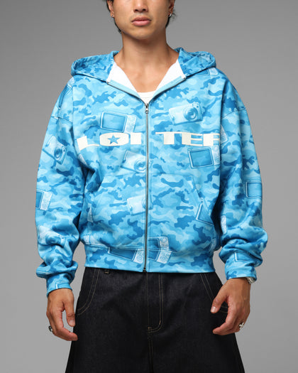 Loiter Digi Camo Zip Hoodie Blue Camo