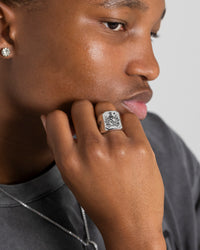 NXS Crest Ring White Gold/Black