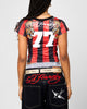 Ed Hardy Women's Football Baby T-Shirt Black/Red