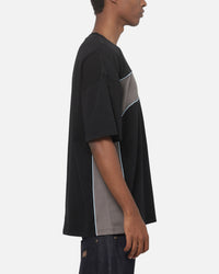 Carre Athletic Panel Crew T-Shirt Washed Black