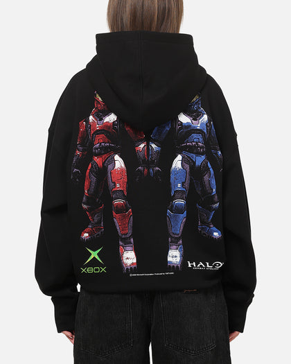 73Studio X Halo Xbox Red Vs Blue Split Hoodie Black