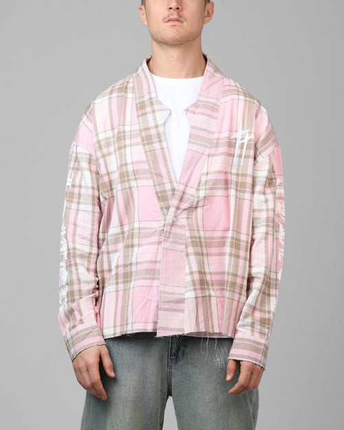 Loiter Kimono Flannel Pink/Brown
