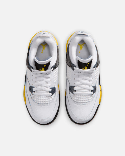 Jordan Kids' Air Jordan 4 Retro "Tour Yellow" (TD) White/Tour Yellow-White